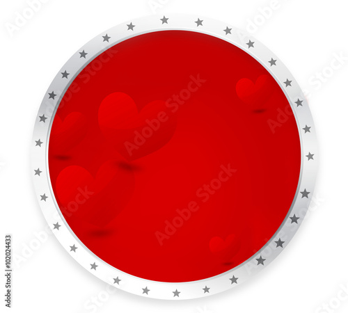 red hearts icon badge