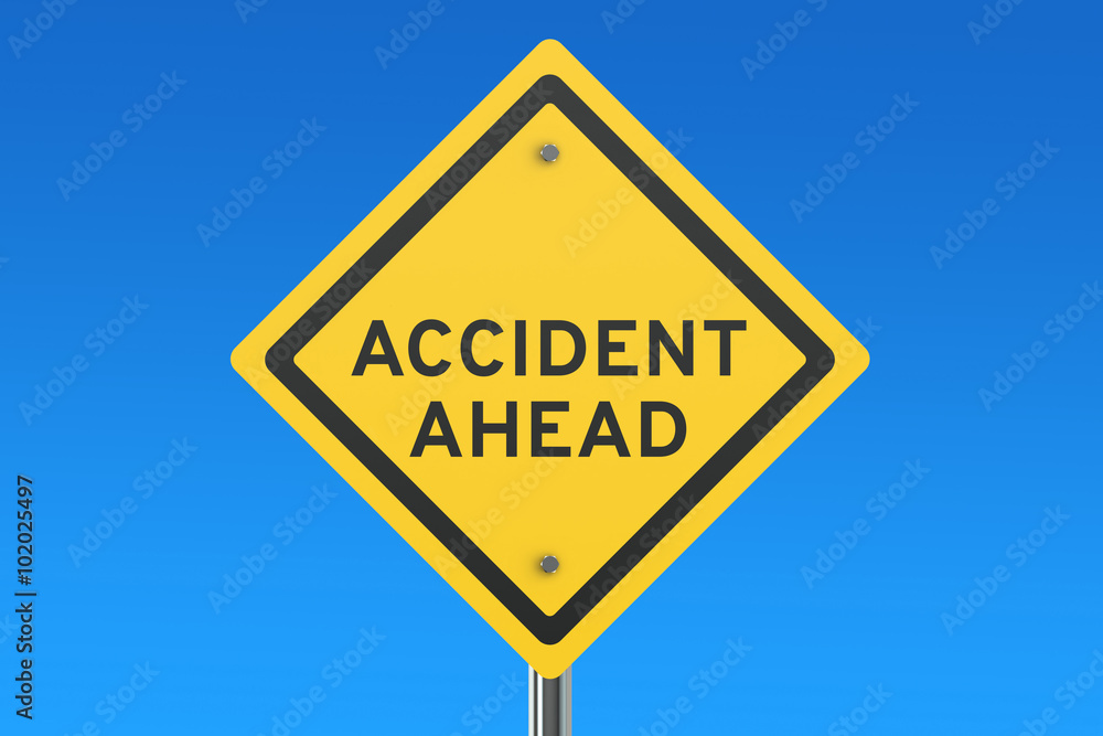 accident ahead road sign