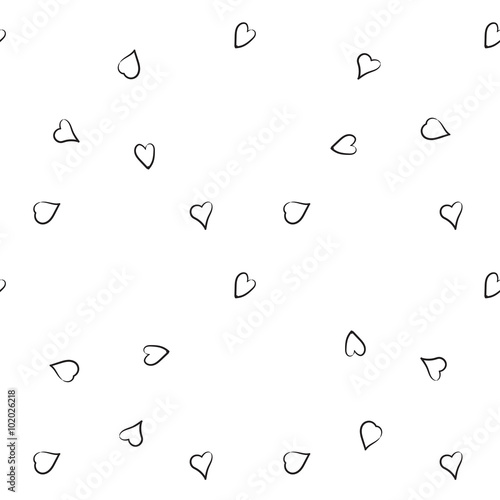 Cute heart Valentin doodle set.Vector hand drawn illustration.Coloring book, greeting card, tattoo.Seamless pattern.