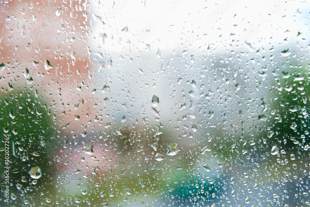 Obraz premium Raindrops on the window