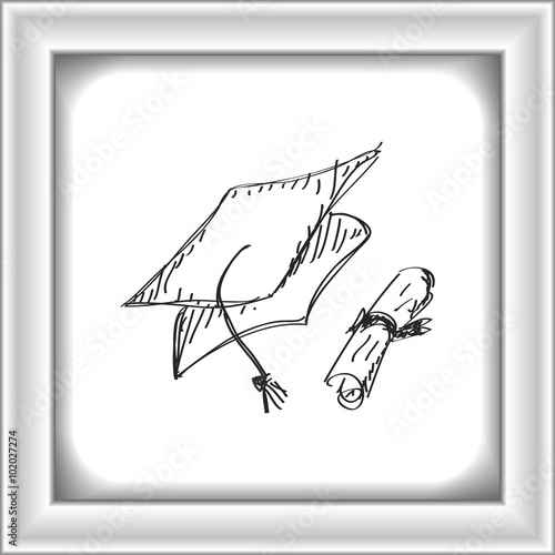 Simple doodle of a mortar board