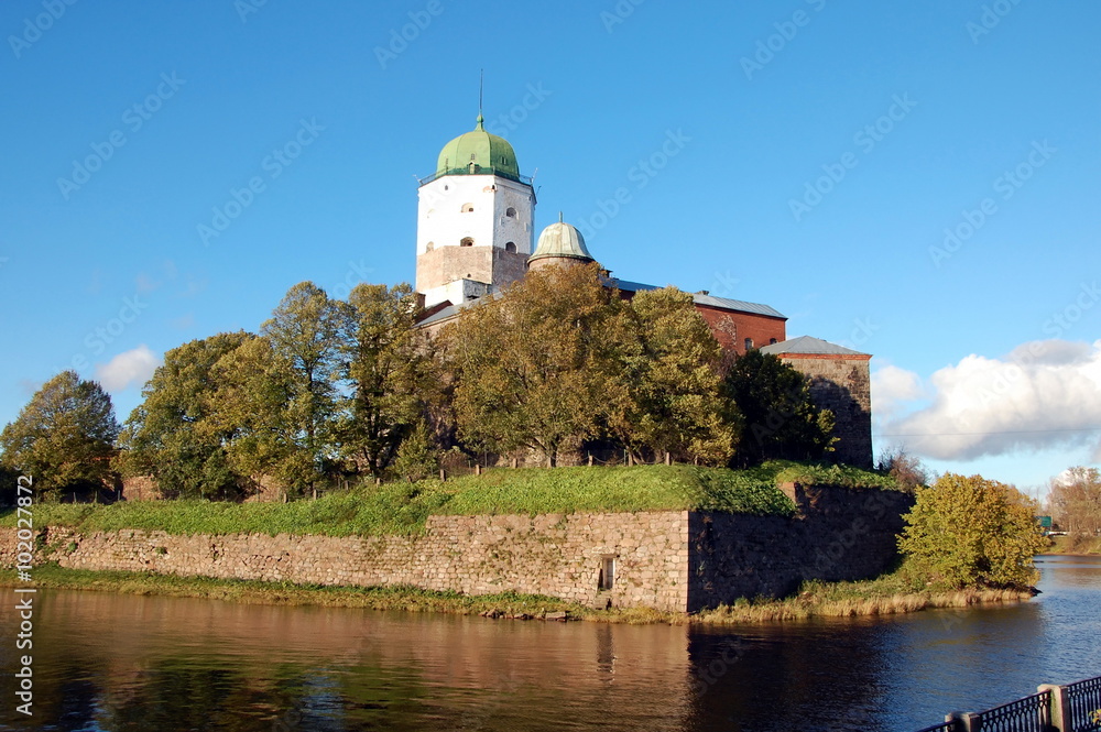 Vyborg castle in Vyborg city, Russia. The castle was built in 1290s