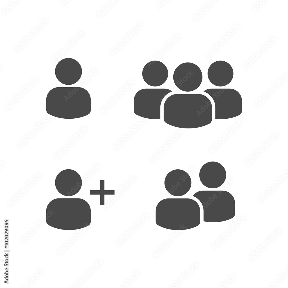 User Profile Group Set Icon Symbol. Vector User Profile Group Set Icon Symbol. Vector