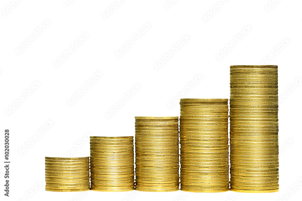 money stairs isolated over the white background money stairs isolated over the white background