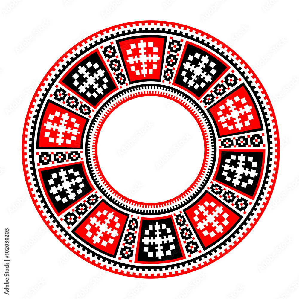 Naklejka premium Ethnic motives. Circular pattern in traditional style.