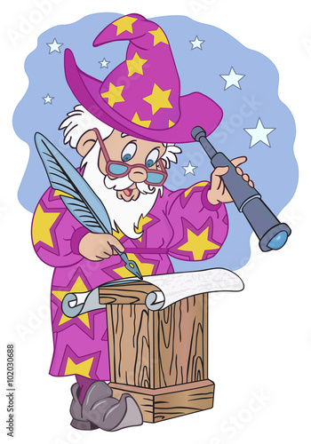 Old Astrologer Illustration
