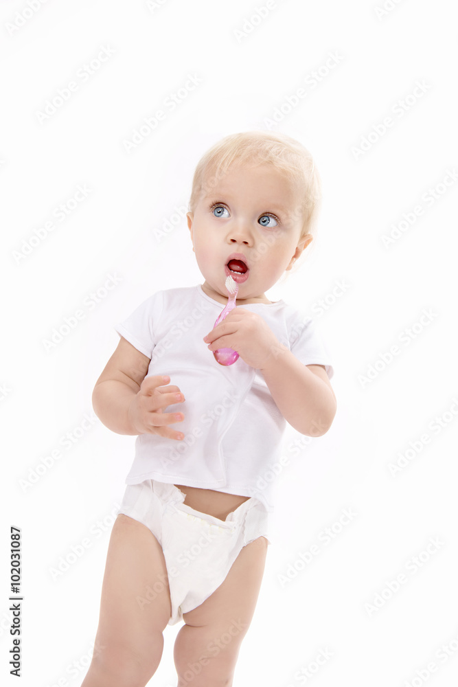 little child baby brushing teeth little child baby brushing teeth