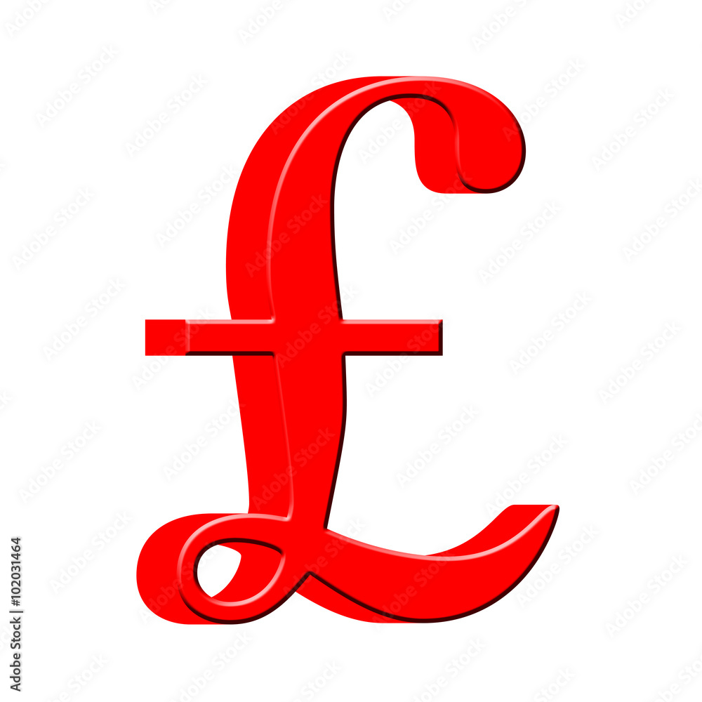 English pound on white background. English pound on white background.