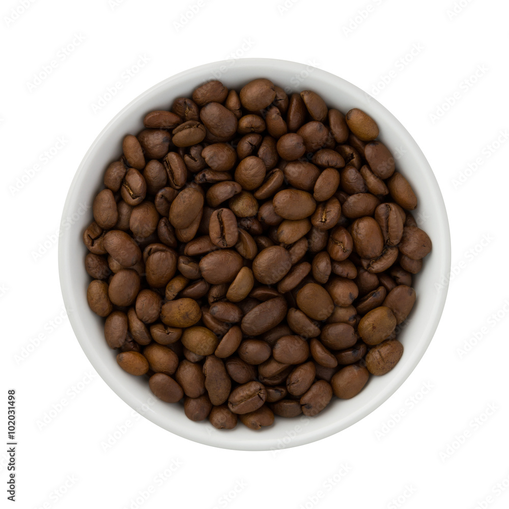 Coffee Beans in a Ceramic Bowl Coffee Beans in a Ceramic Bowl