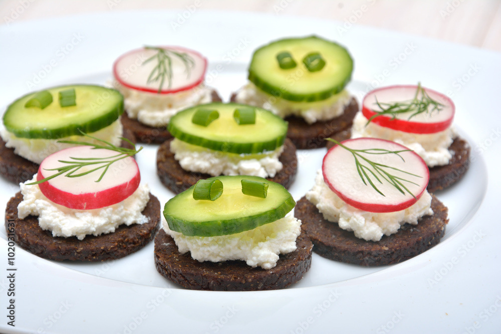 Healthy, small sandwiches
