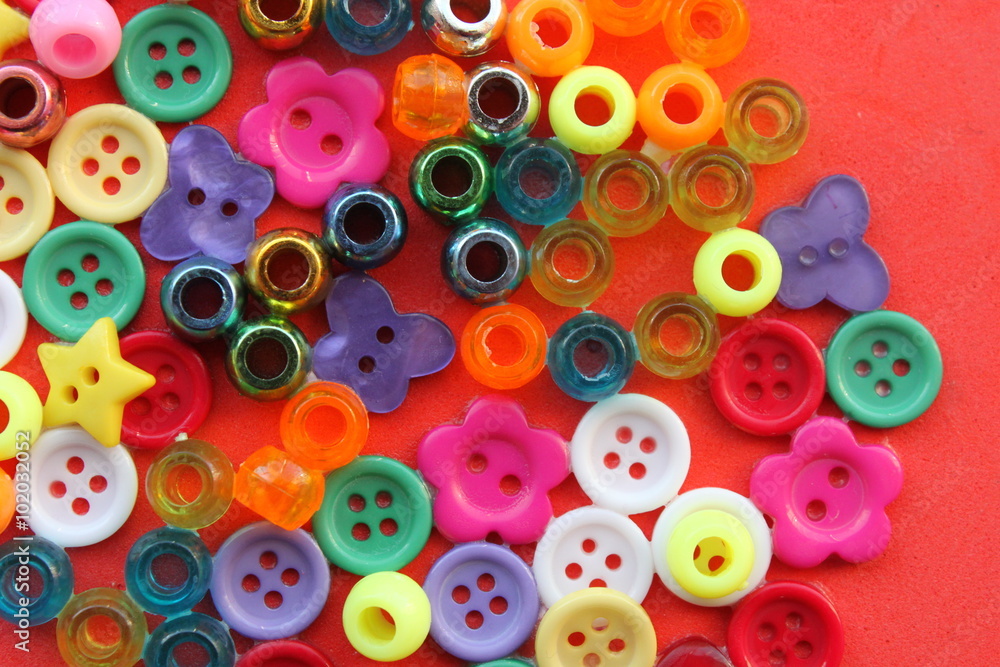 Fototapeta premium Colourful Beads and buttons