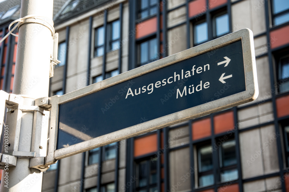 Obraz premium Schild 61 - Ausgeschlafen