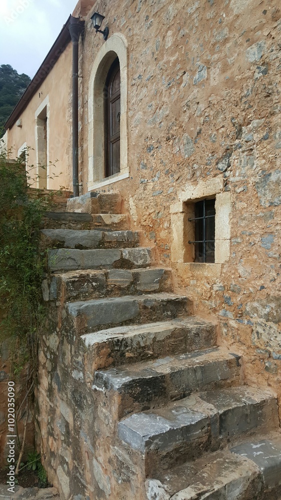 Traditional stone house with stairs