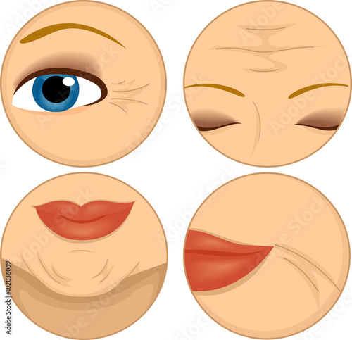 Girl Face Wrinkles Icons