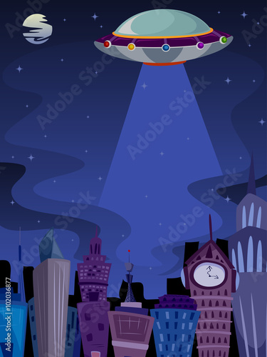City UFO Flying