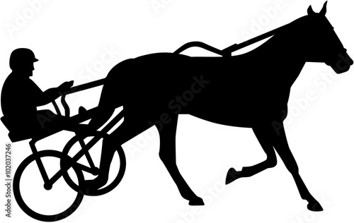 Harness racing silhouette