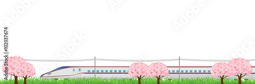 新幹線　桜　北陸　背景