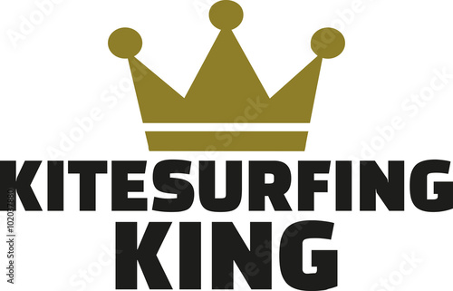 Kitesurfing king with crown