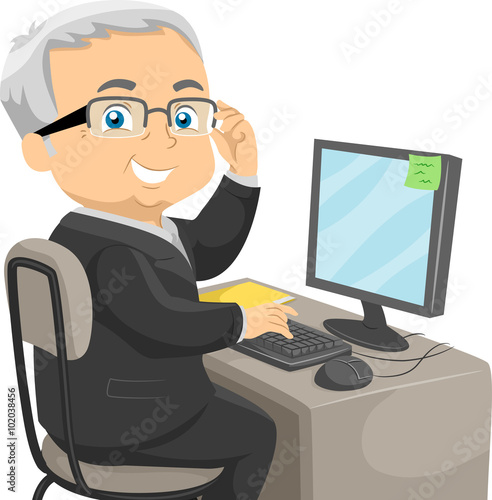Senior Man Computer Busines...