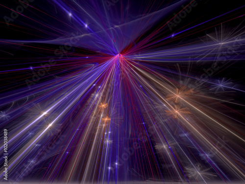 Abstract digitally generated image star rays background