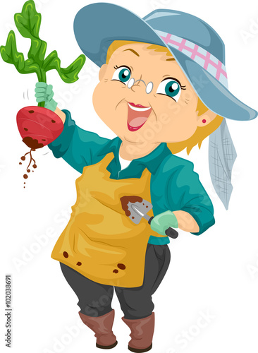 Senior Woman Harvest Beet