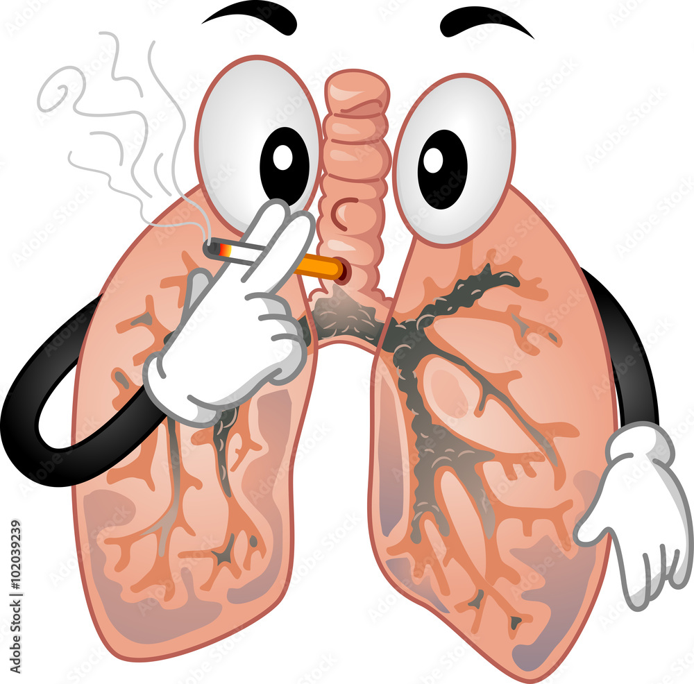 Mascot Lungs Smoking Stock Vector Adobe Stock