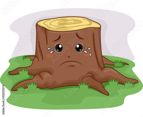 Mascot Tree Stump Crying