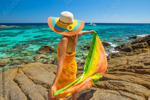 Woman with sarong photo