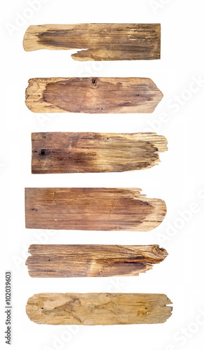 Old Wood plank, isolated on white background (Save Paths For des