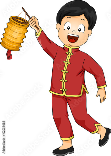 Kid Boy Chinese Lantern