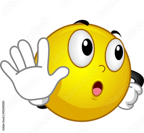 Mascot Smiley Talk to the Hand