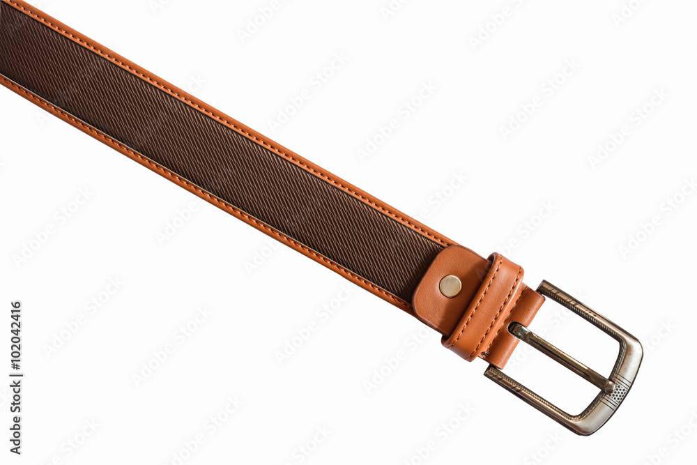 Leather belt on white background. clipping path Leather belt on white background. clipping path
