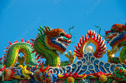 Wallpaper Mural Dragon sculpture at chinese temple in Thailand Torontodigital.ca