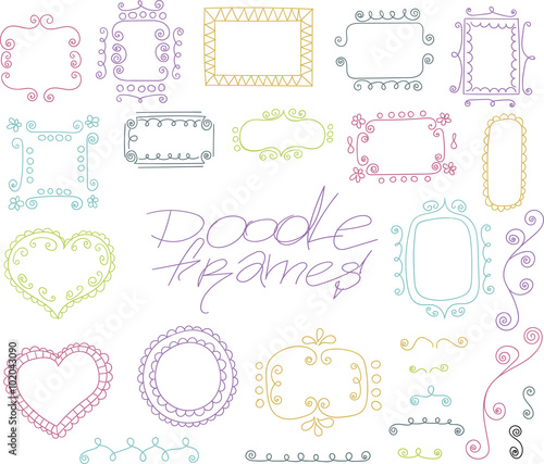 Collection of doodle vector frames