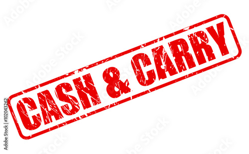 Cash and carry red stamp text