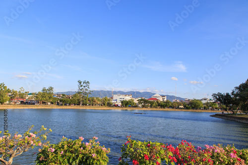 Views of the park in the evening Chanthaburi Thailand  