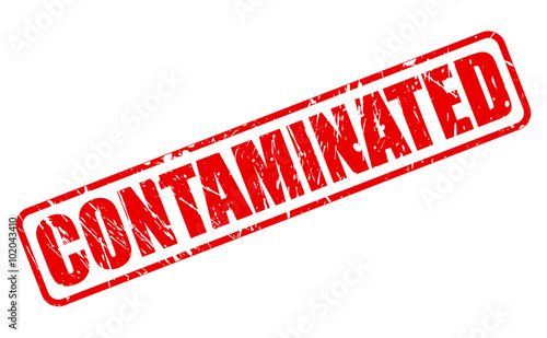 Contaminated red stamp text