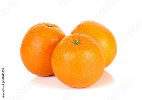 Orange fruit isolated on the white background