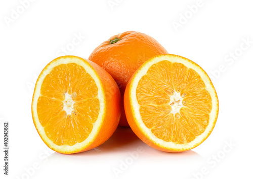 Orange fruit isolated on the white background