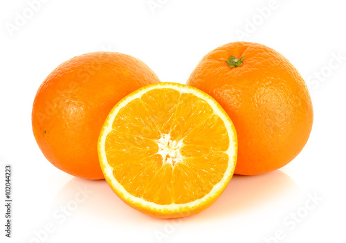 Orange fruit isolated on the white background