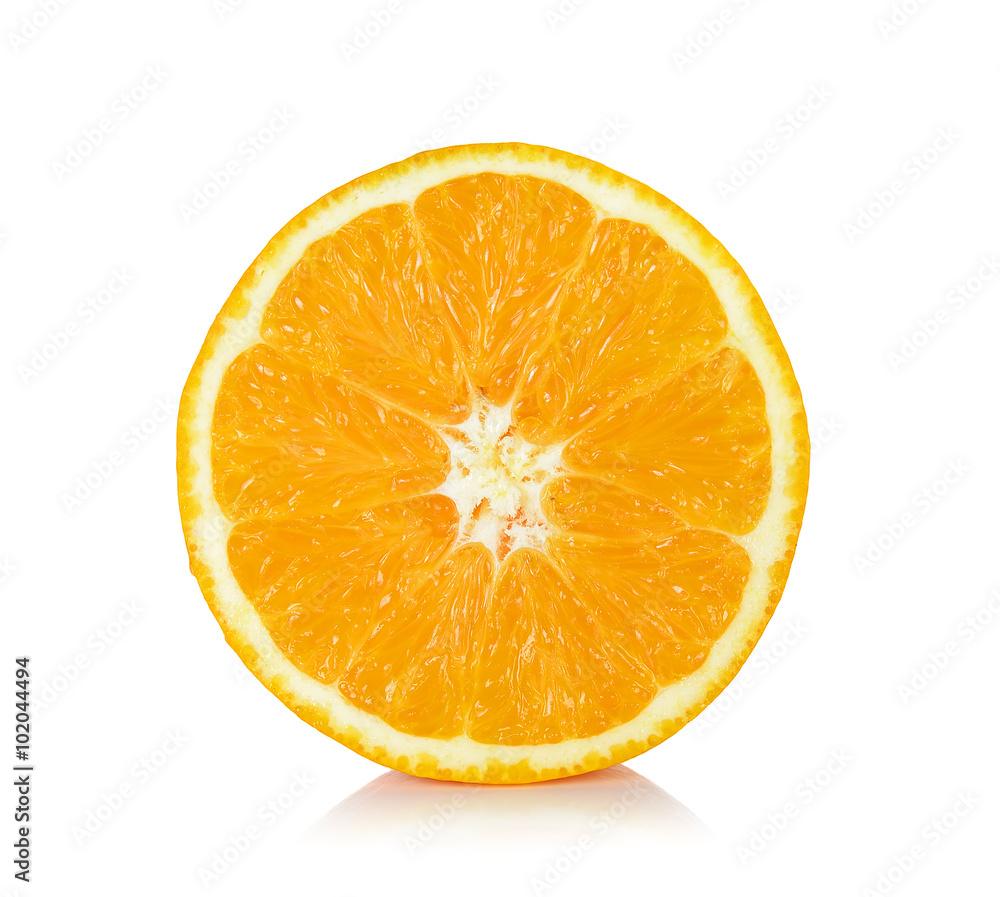 Half sliced orange isolated on the white background Half sliced orange isolated on the white background