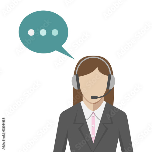 Woman in call center