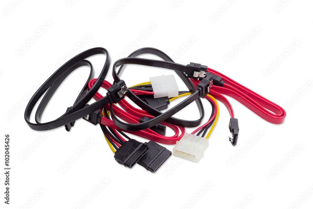 Cables for computers technology on a light background Cables for computers technology on a light background