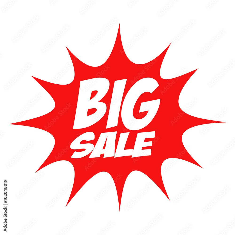 Big sale in comic splash icon Big sale in comic splash icon