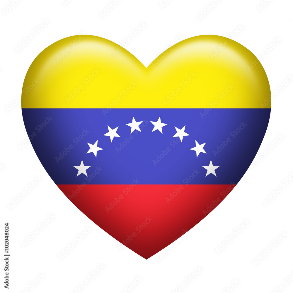 Venezuela Insignia Heart Shape Venezuela Insignia Heart Shape