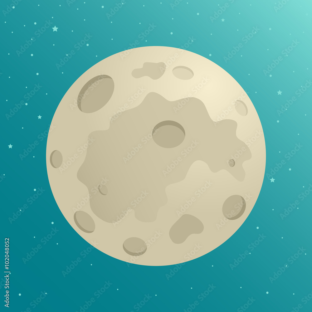 Fototapeta premium Cartoon illustration of the moon