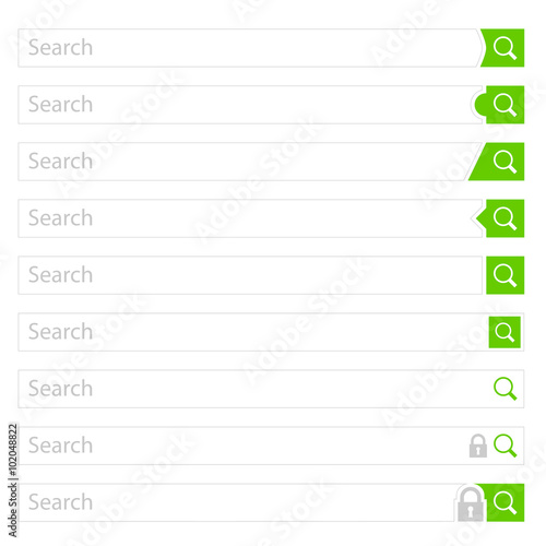 different search bar variations as design template isolated on white