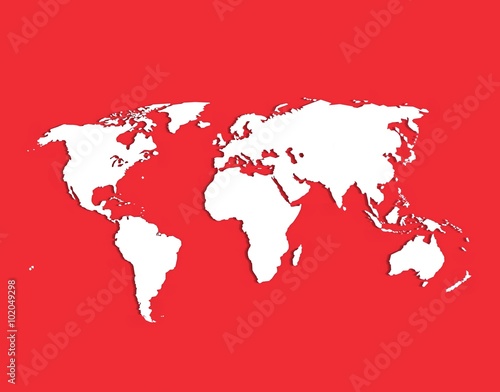 Red World Map Concept And Graphic Art Desing Image