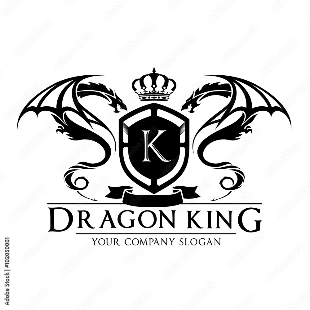 Dragon King Logo Dragon Logo Crest Logo Vector Logo Template Stock Vector Adobe Stock