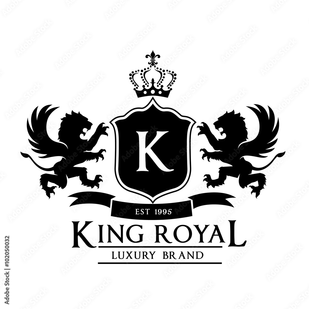 King royal,crest logo,lion logo,king logo,crown logo,vector logo